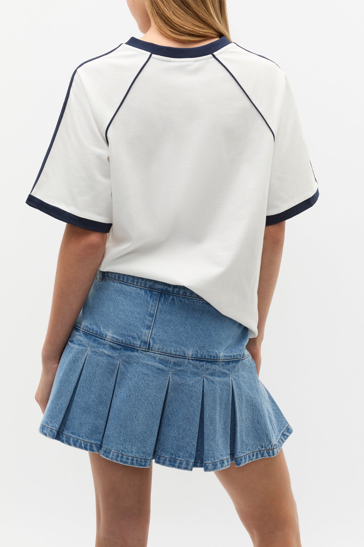 Pleat Denim Skort