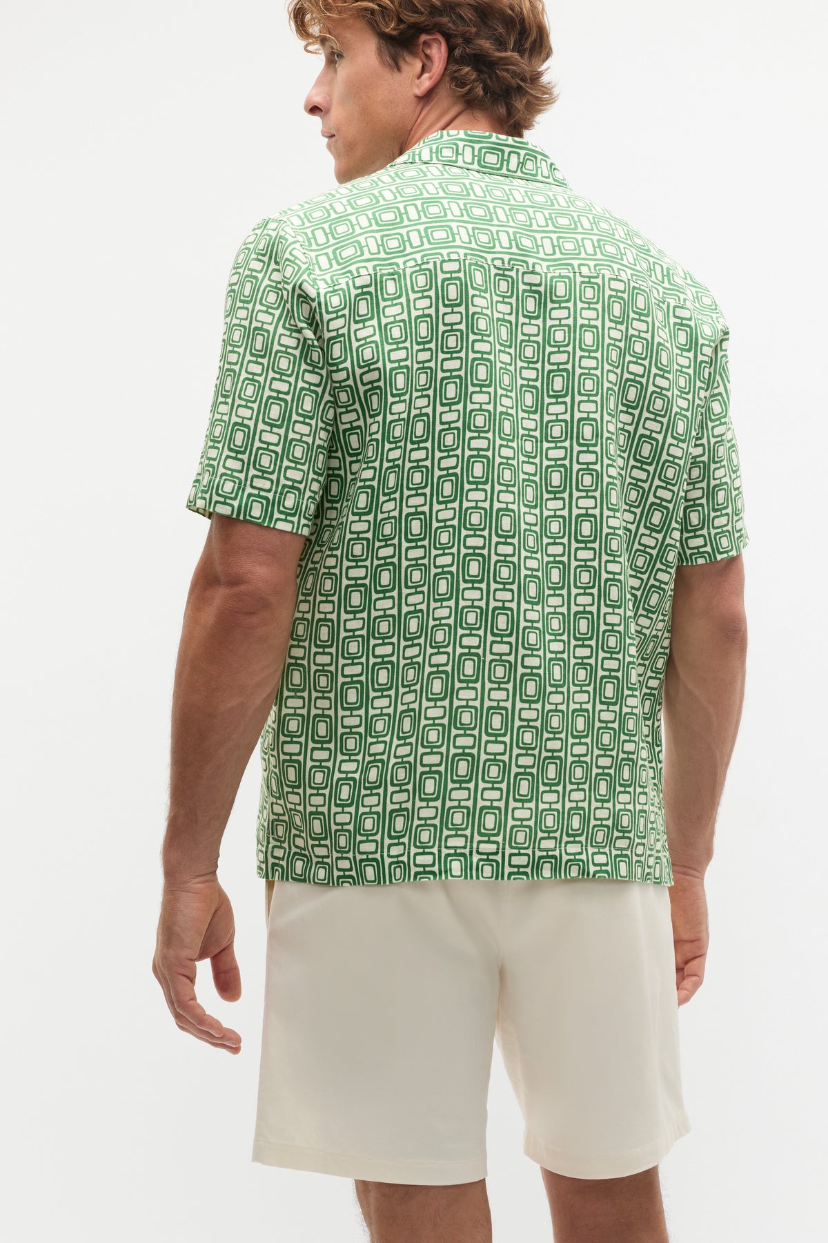 SS Geo Print Lin Shirt