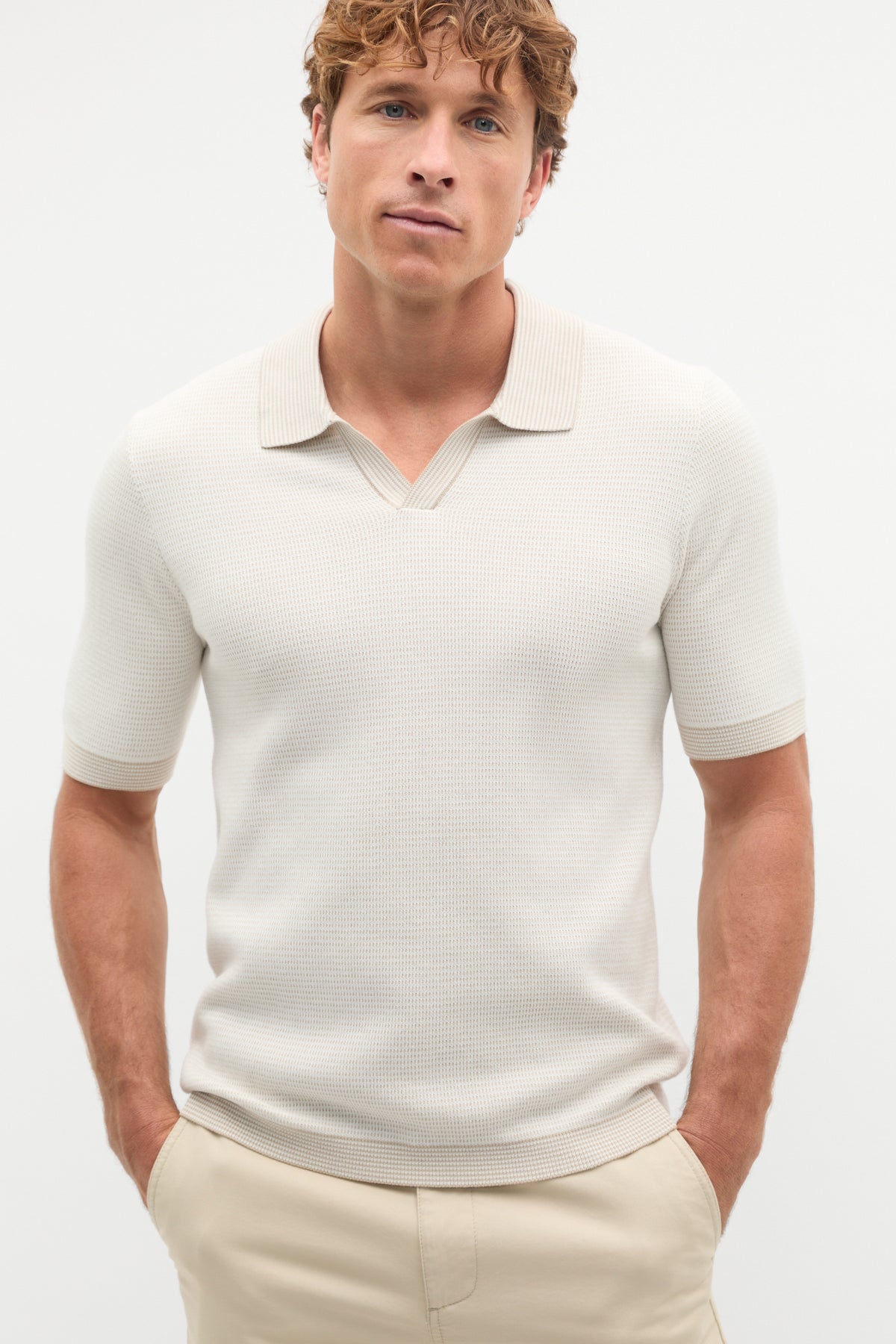 Multi Textured Knit Polo