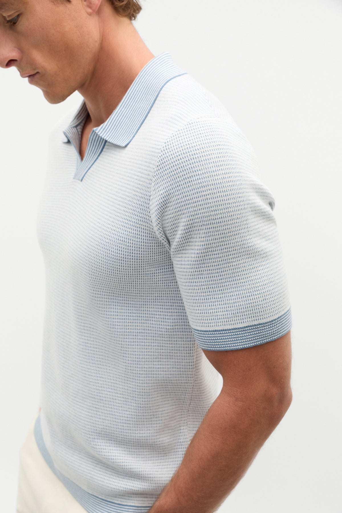 Multi Textured Knit Polo