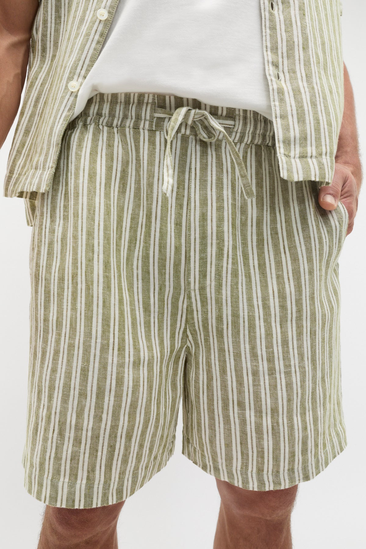 Linen Stripe Drawcord Short