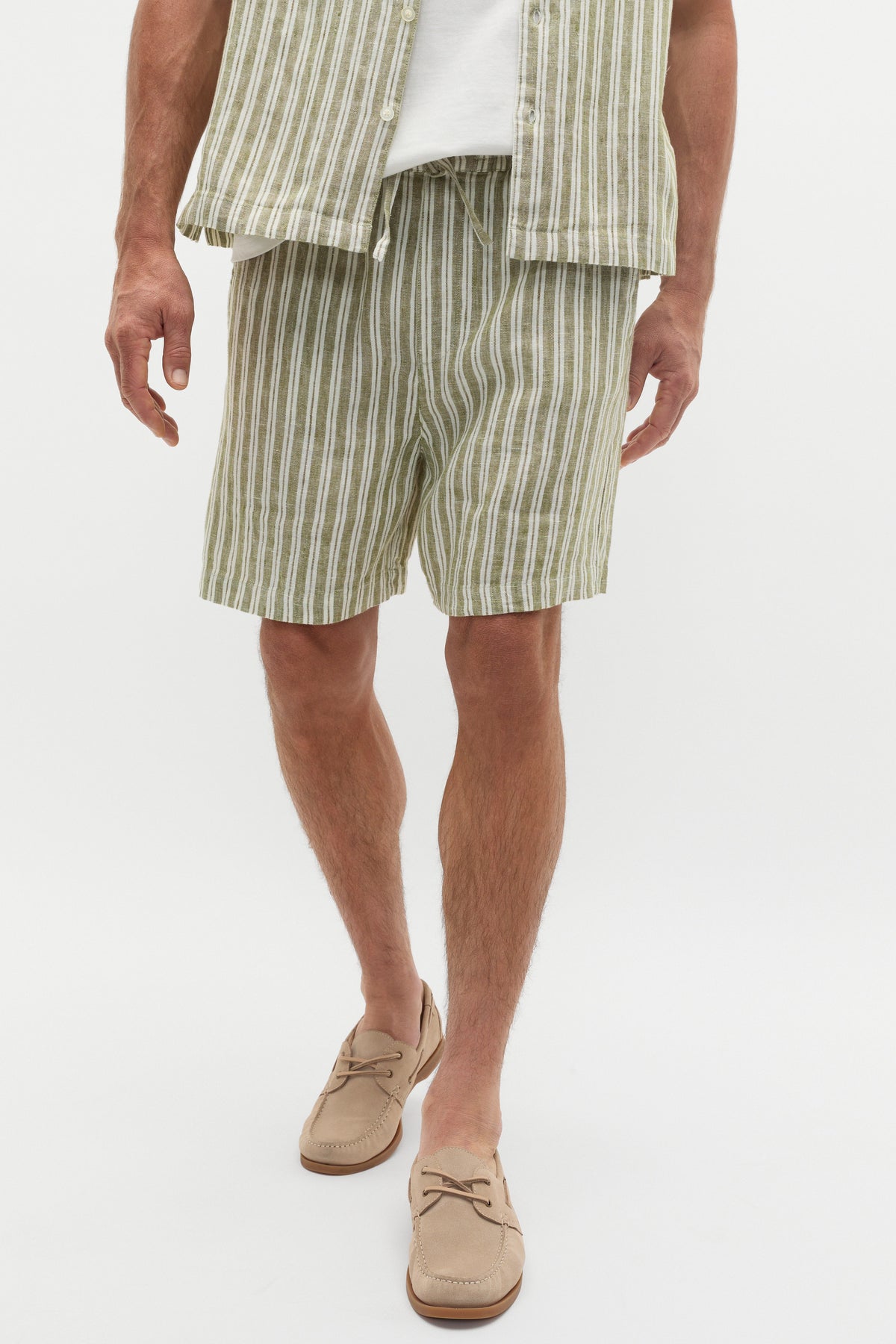 Linen Stripe Drawcord Short