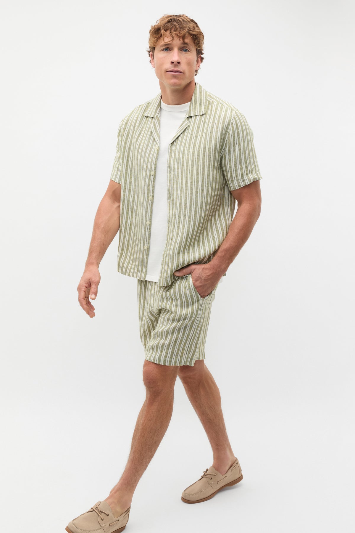 Linen Stripe Drawcord Short