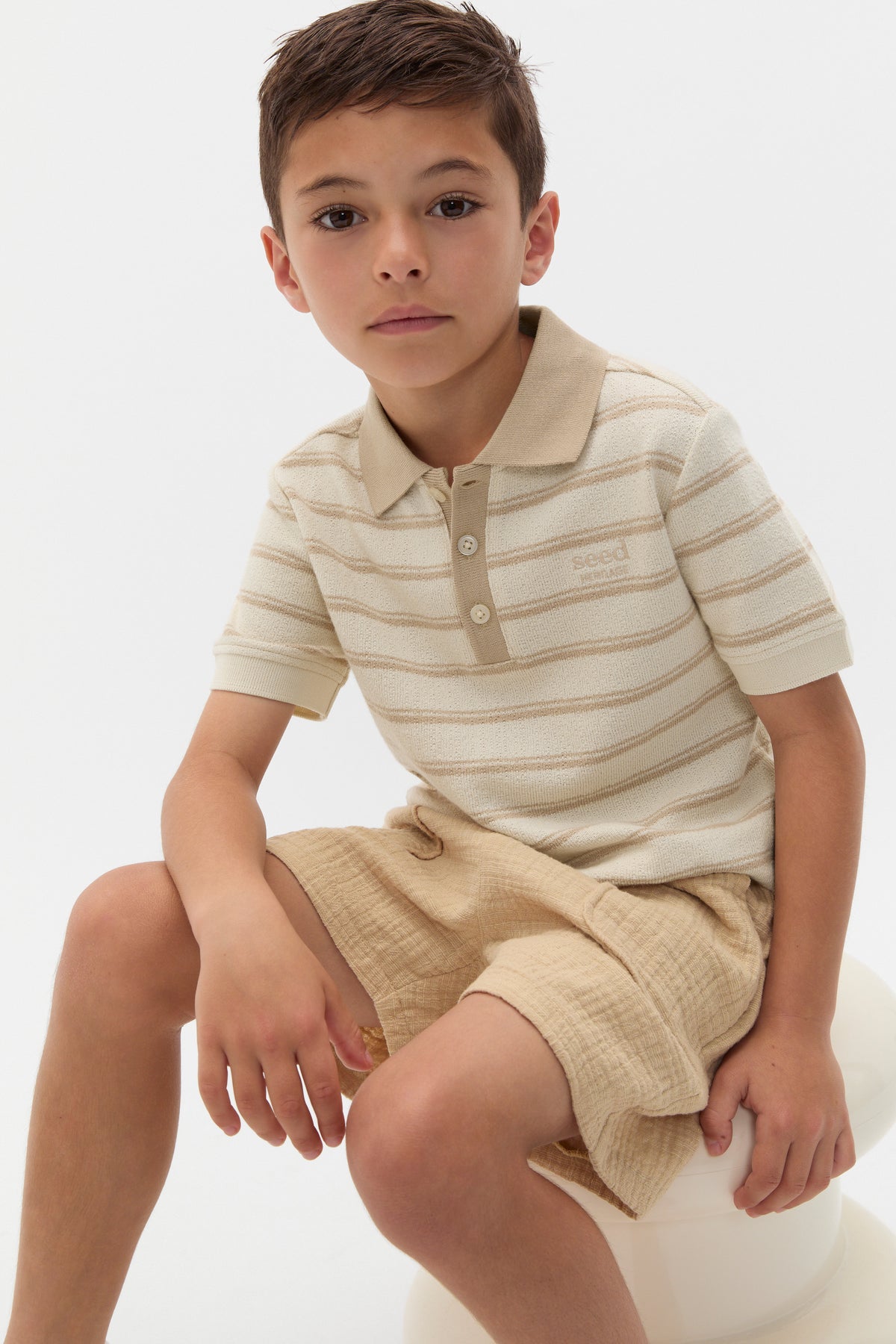 Boucle Knit Polo
