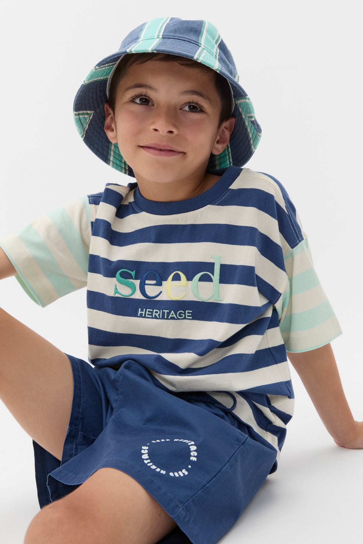 Wide Stripe Bucket Hat