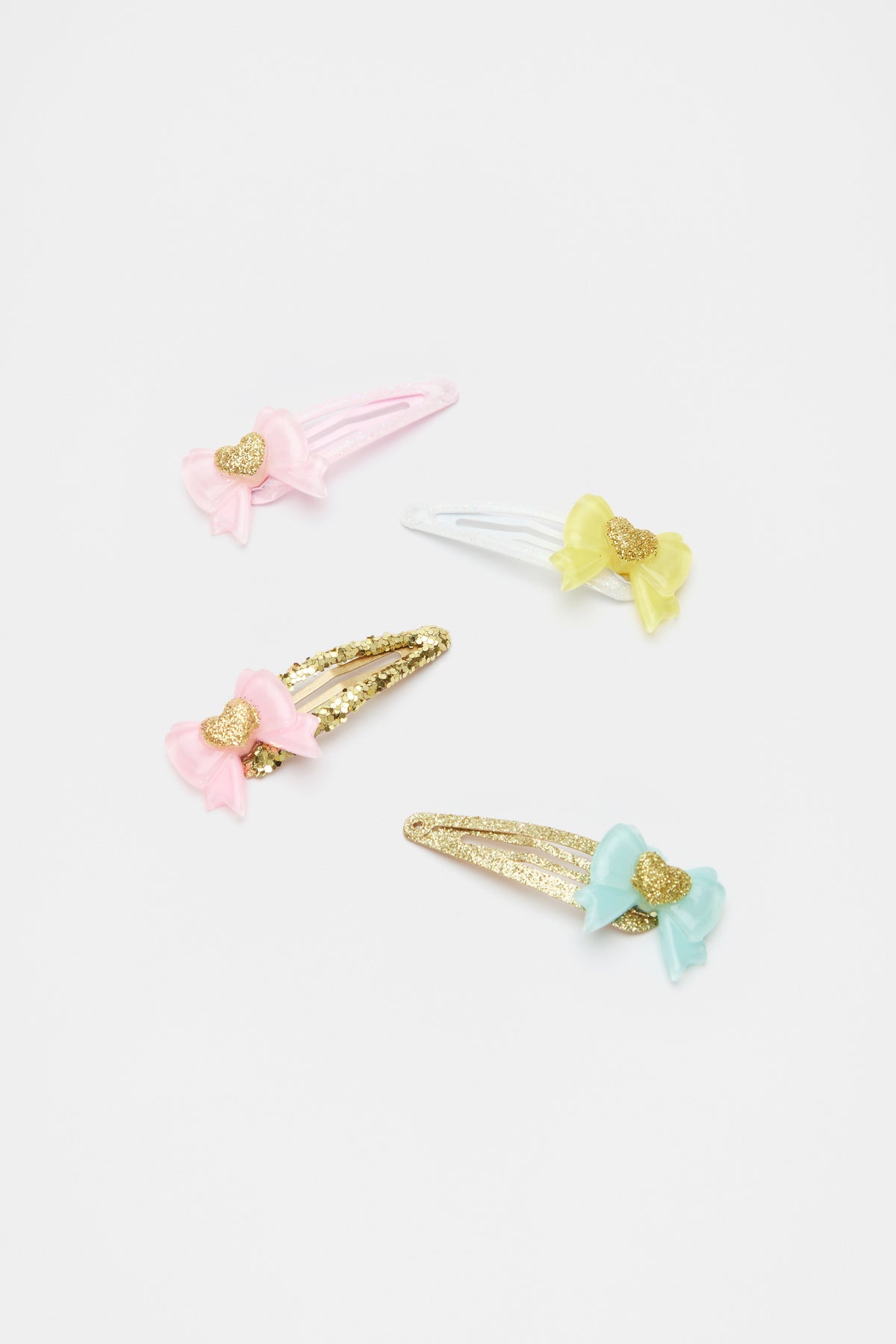 Glitter Heart Bow Snap Pack