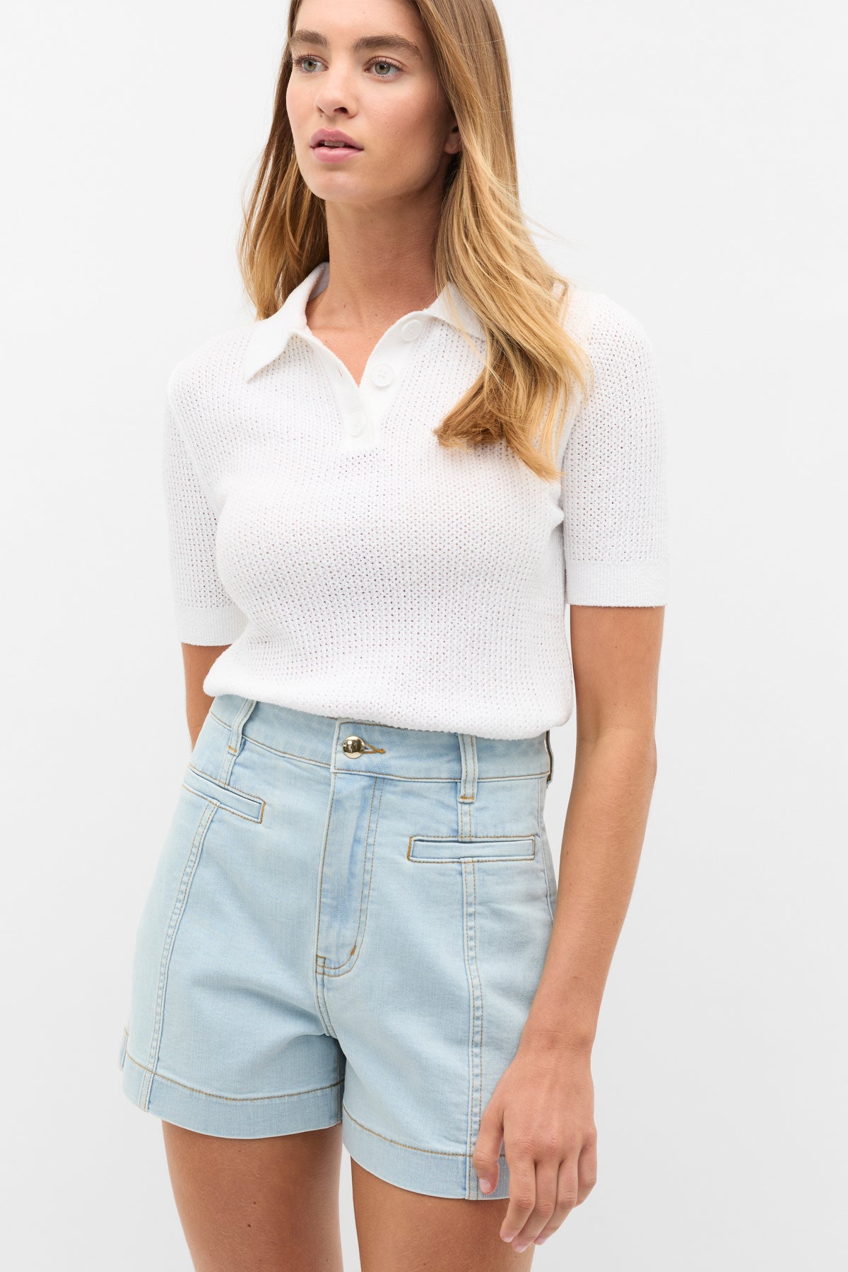 Denim Panel Short
