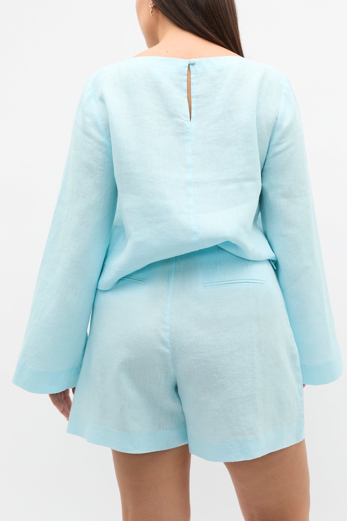 Linen Button Tab Short