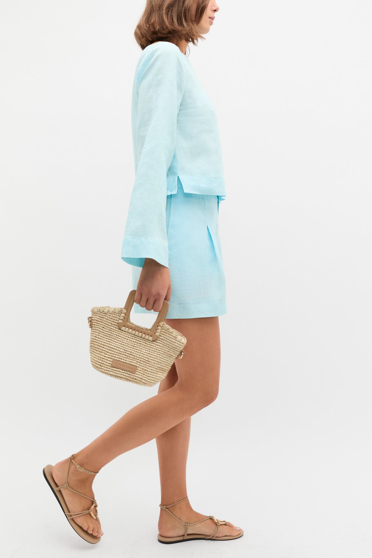 Linen Button Tab Short