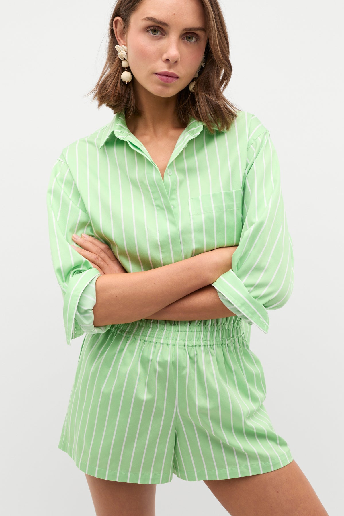 Cotton Stripe Short