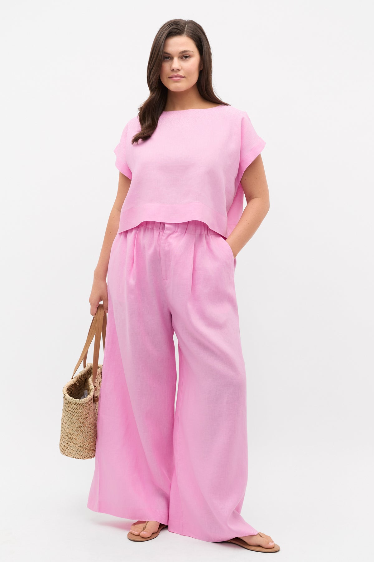 Linen Boxy Shell Top