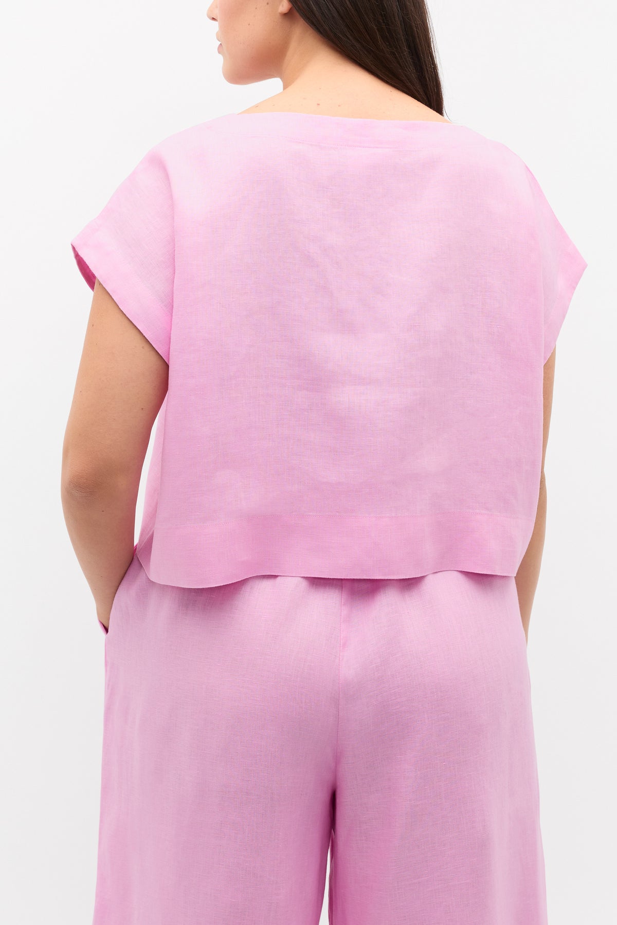 Linen Boxy Shell Top