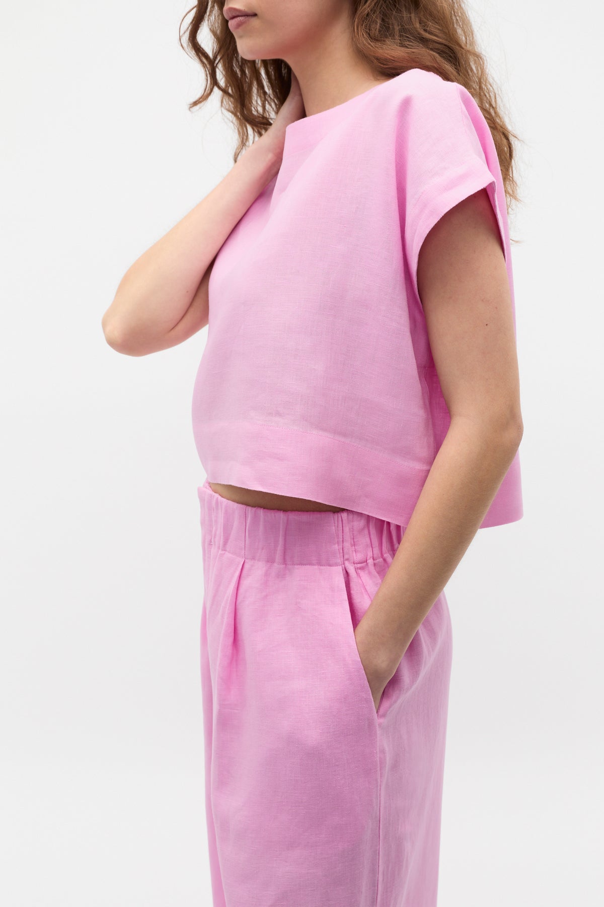 Linen Boxy Shell Top
