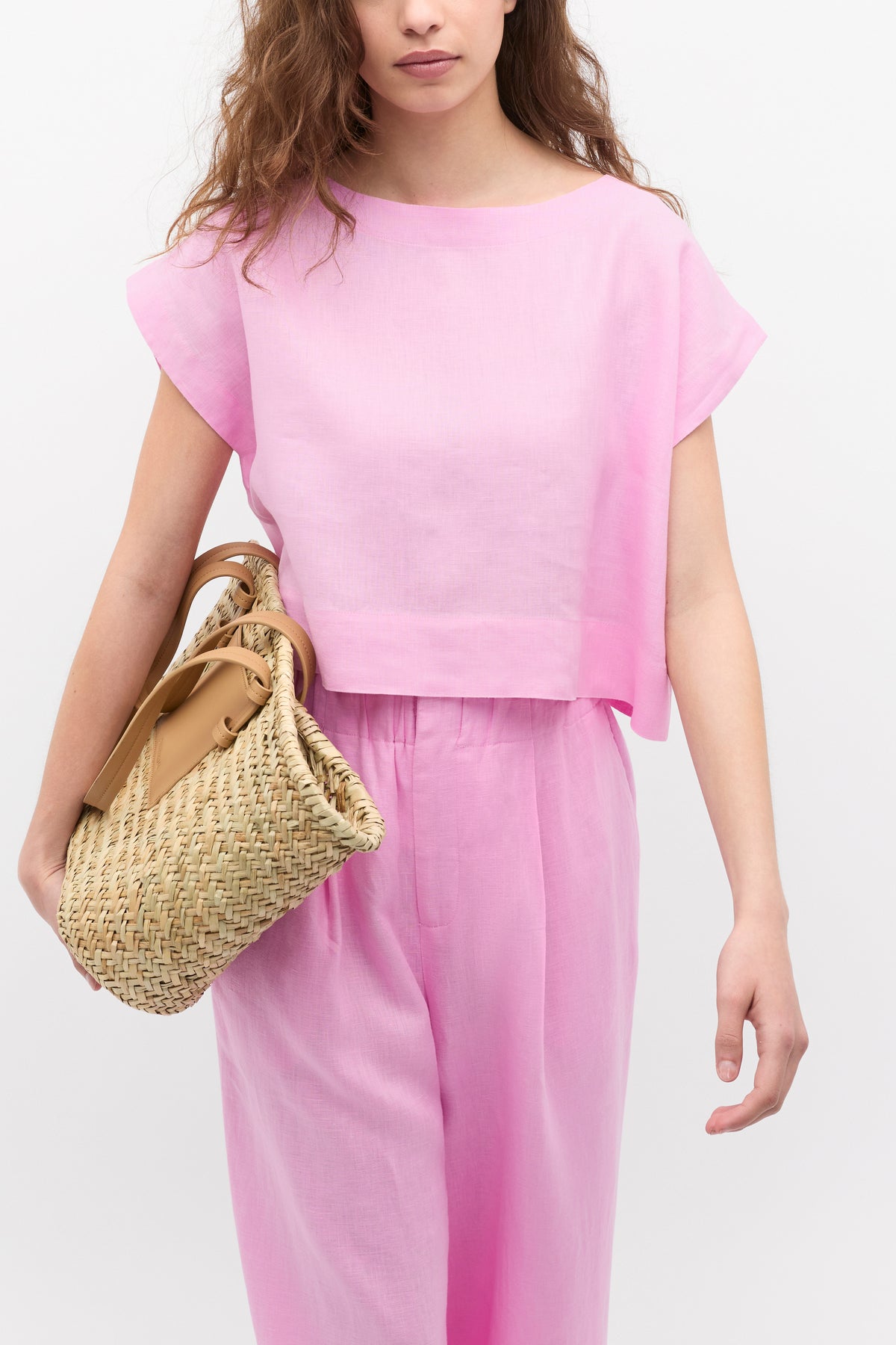 Linen Boxy Shell Top