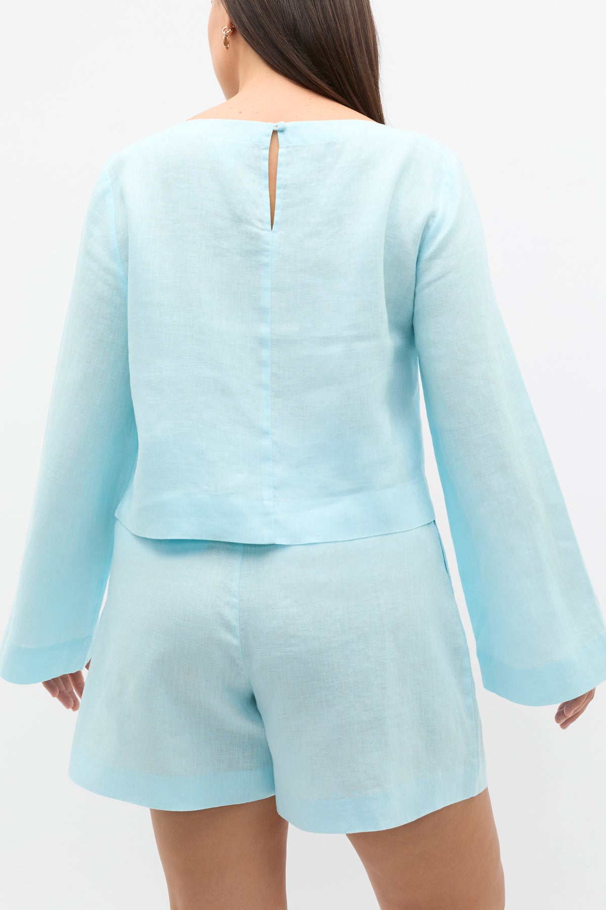 Linen Boat Neck Top