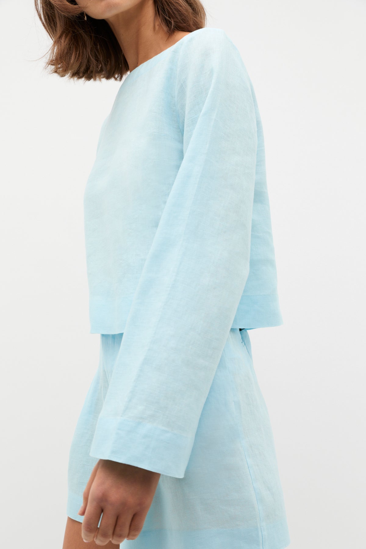 Linen Boat Neck Top