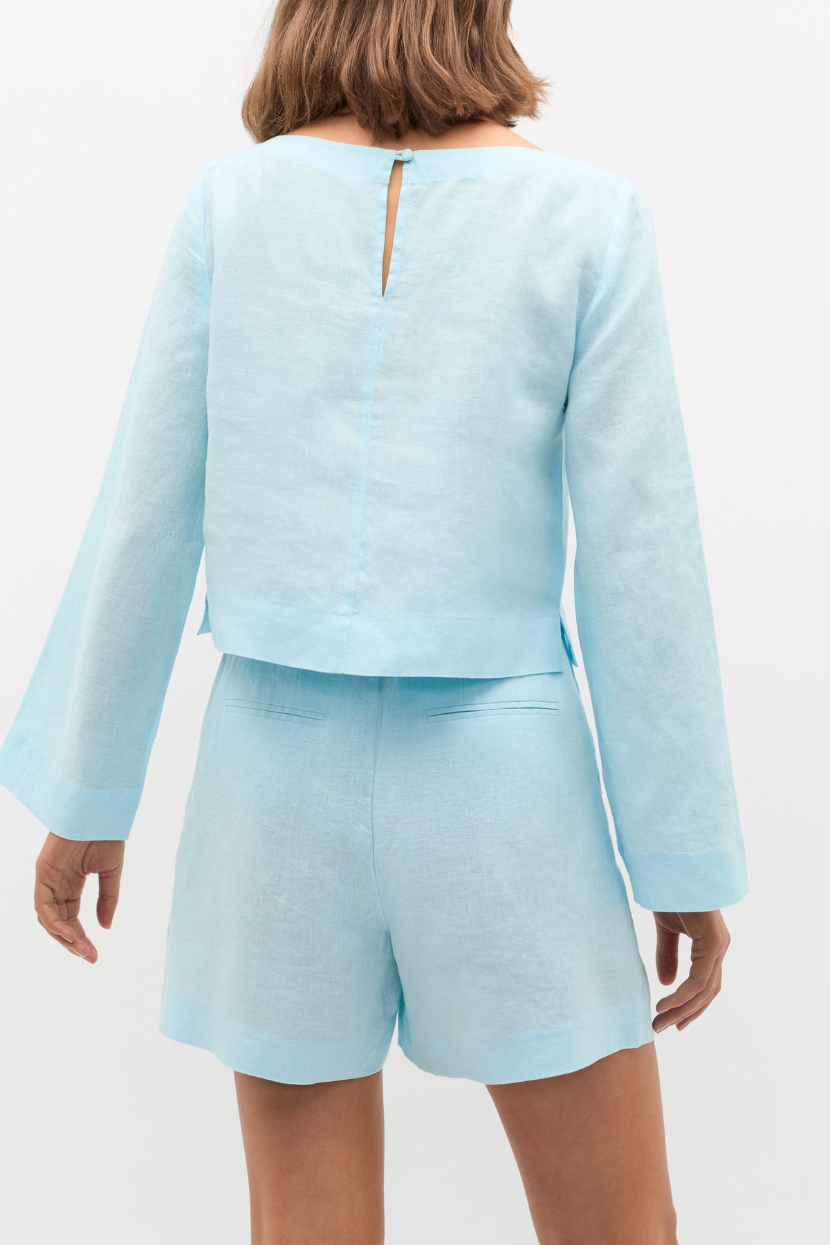 Linen Boat Neck Top