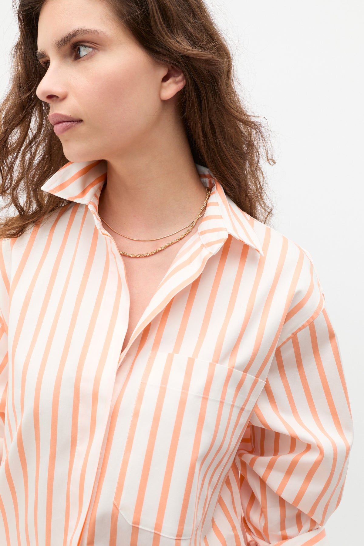 Cotton Stripe Pocket Shirt