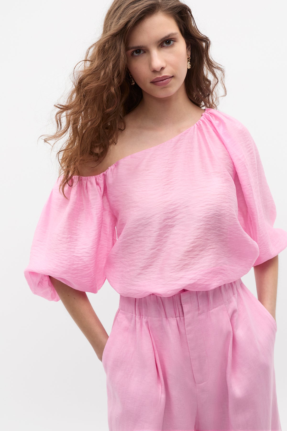Asymmetric Blouson Top