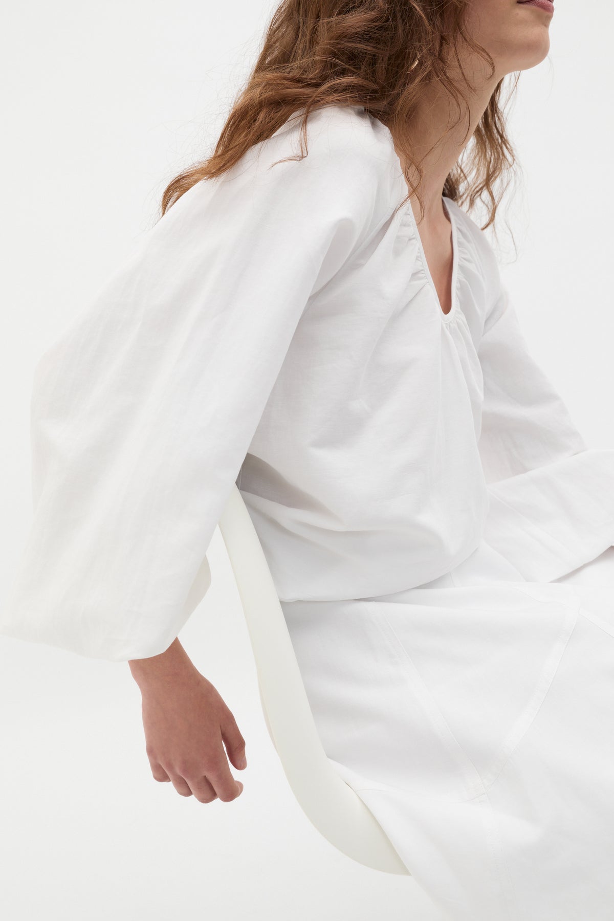 Scoop Neck Blouson Sleeve Top