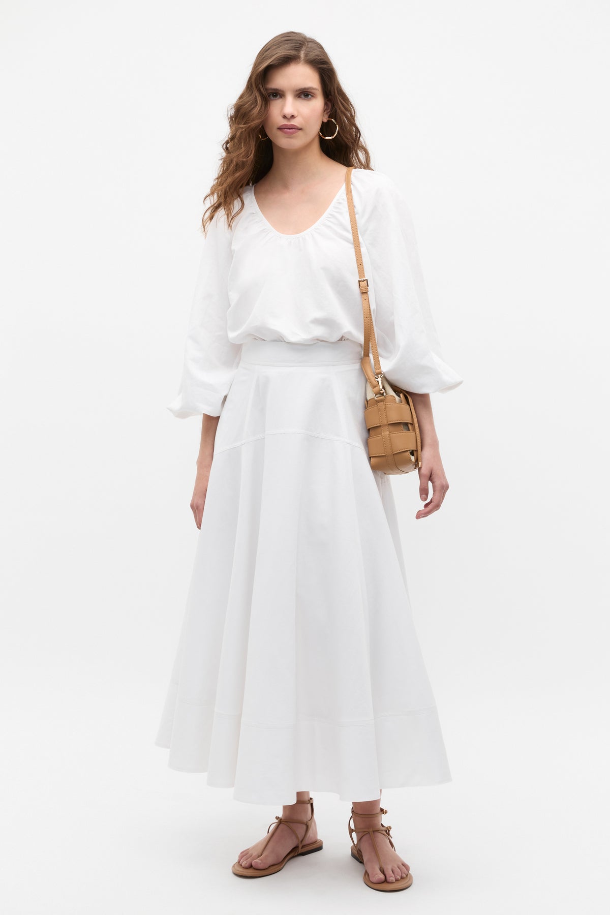 Scoop Neck Blouson Sleeve Top
