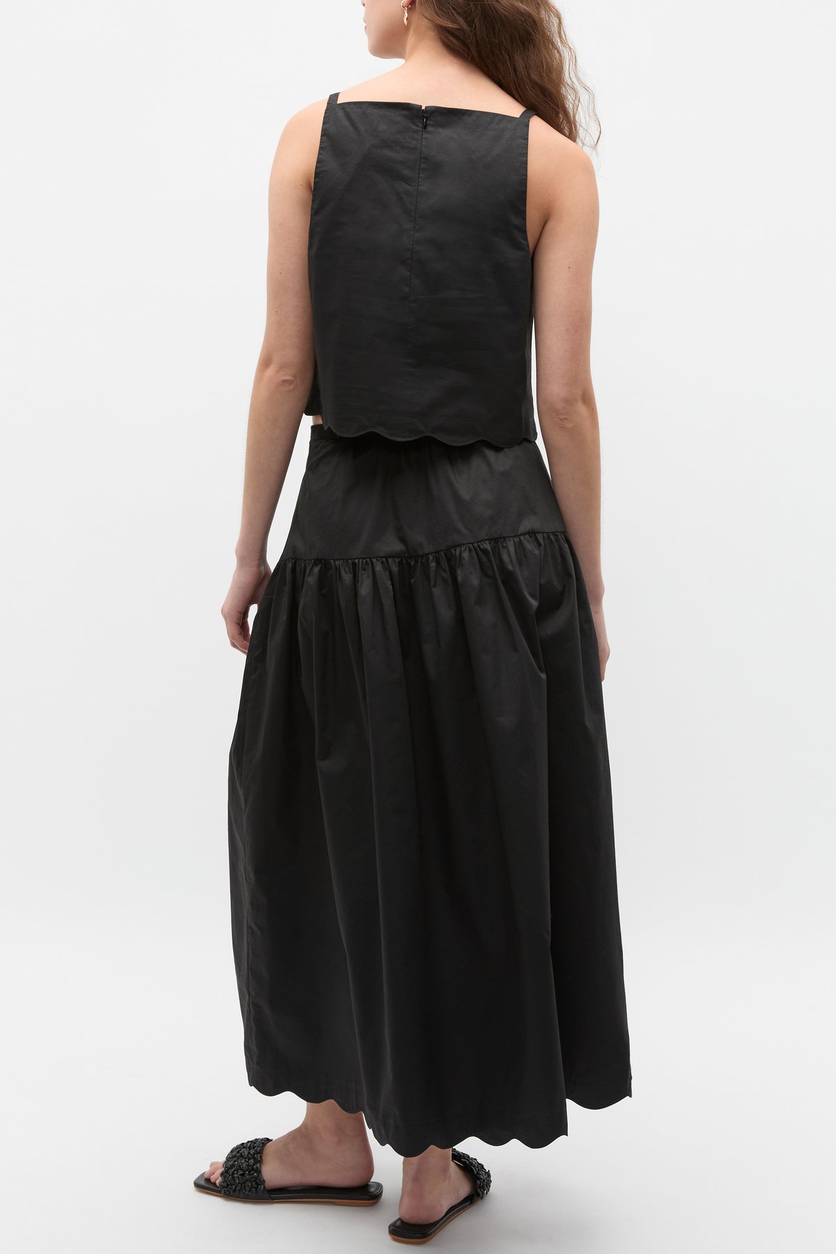 Poplin Scallop Top