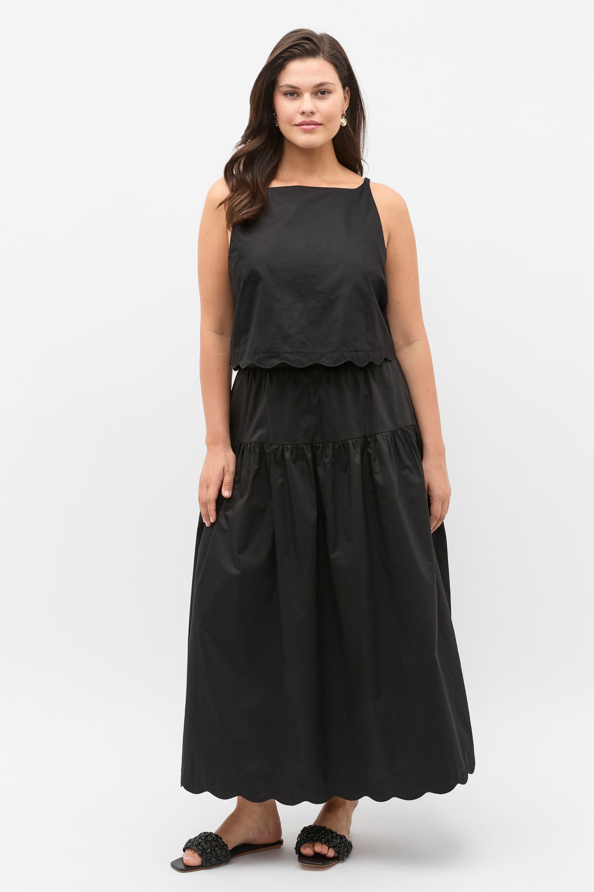 Poplin Scallop Top