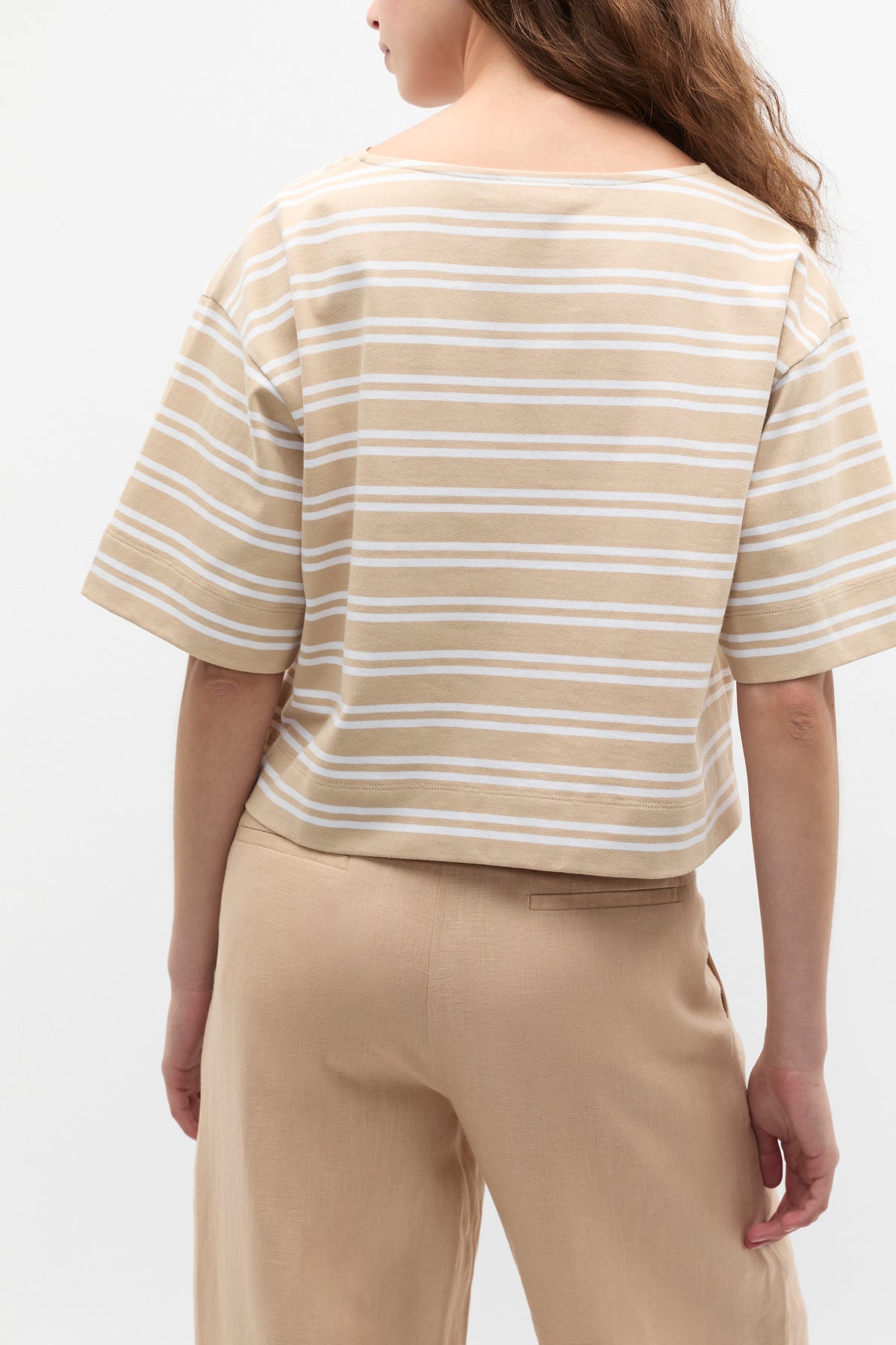 Cotton Boxy Split Hem Tee