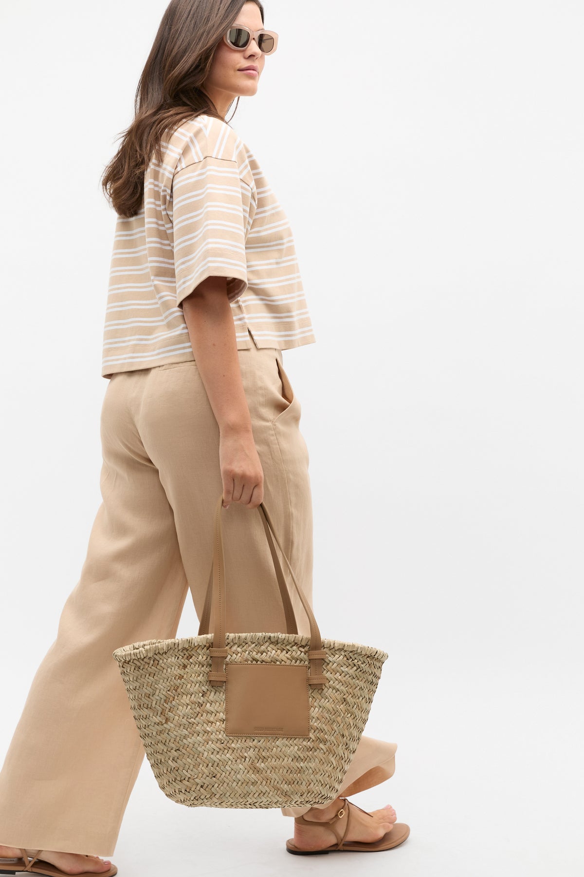 Cotton Boxy Split Hem Tee