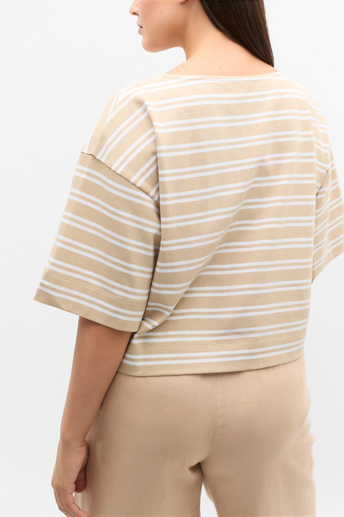 Cotton Boxy Split Hem Tee