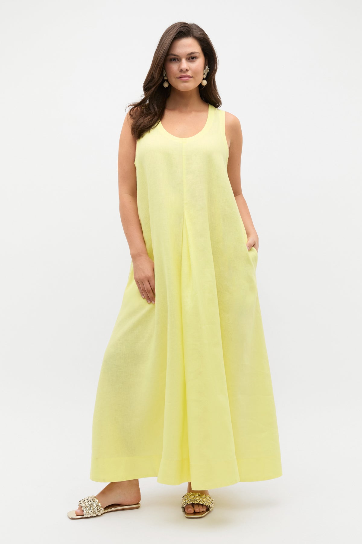 Linen Swing Maxi Dress