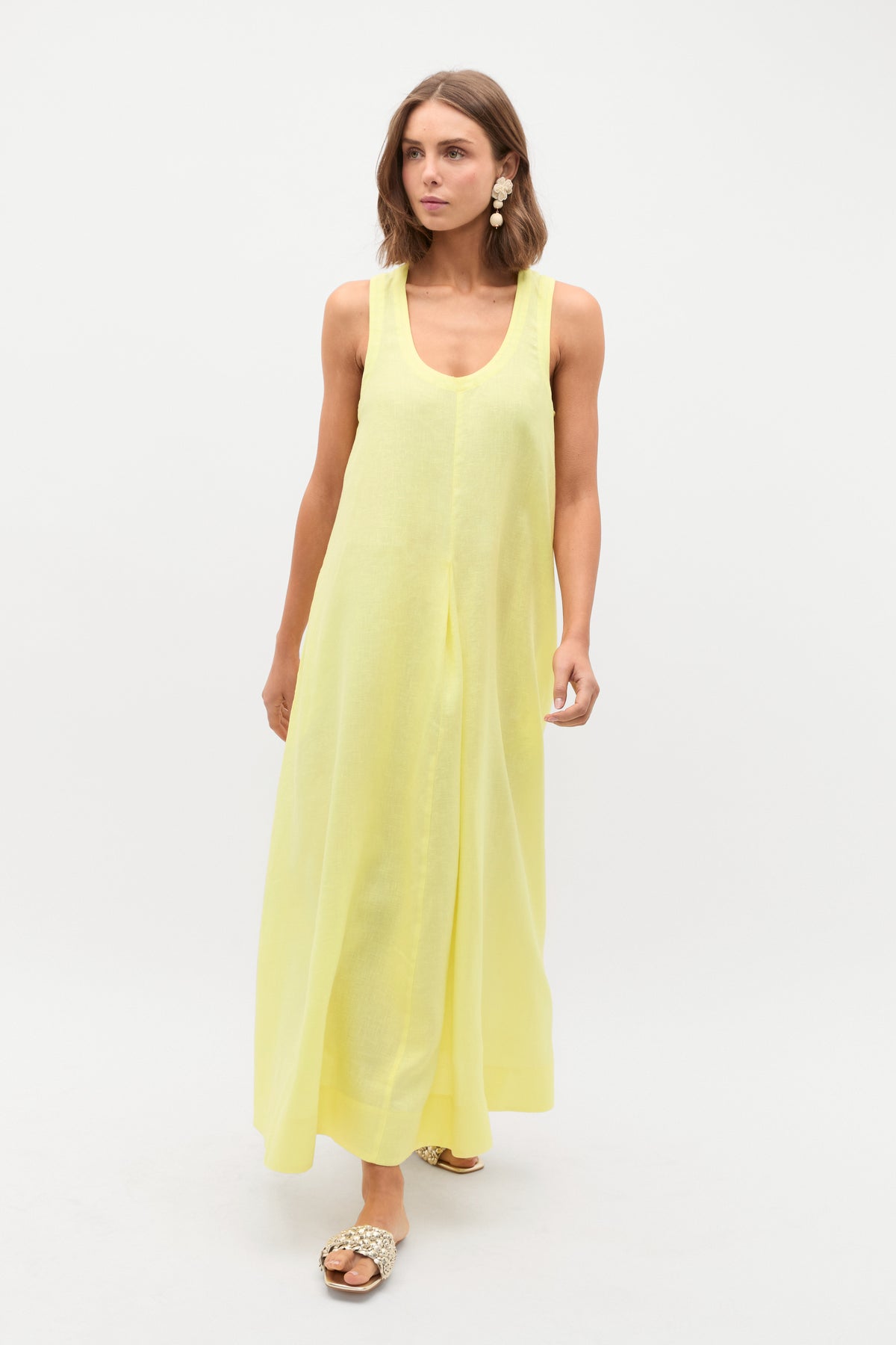 Linen Swing Maxi Dress