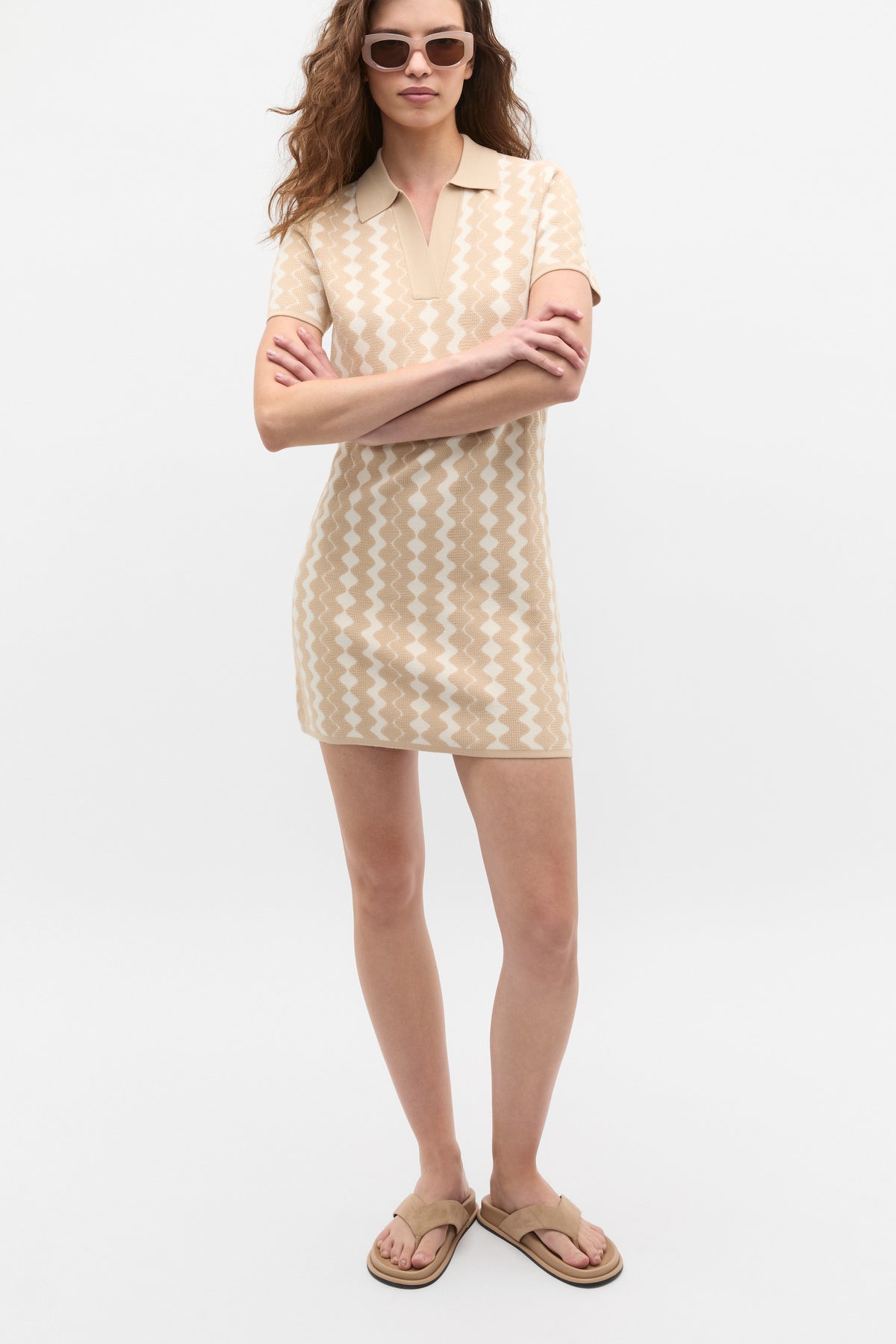 Jacquard Knit Mini Dress