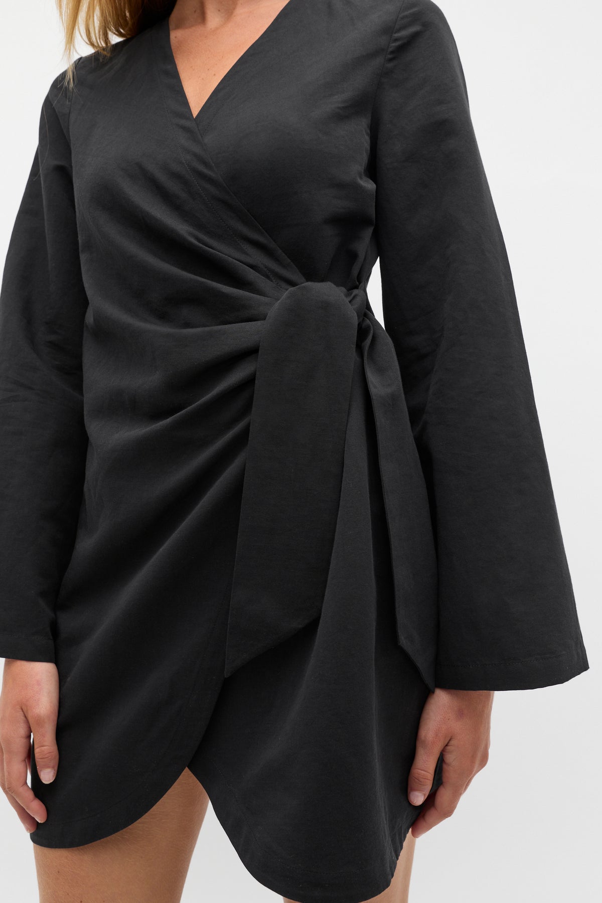 Tie Waist Wrap Mini Dress