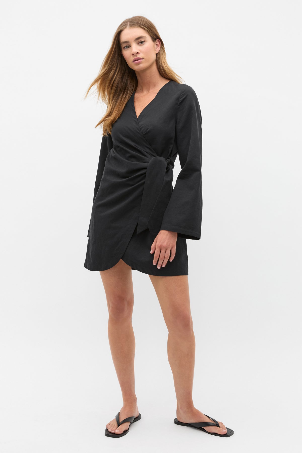 Tie Waist Wrap Mini Dress