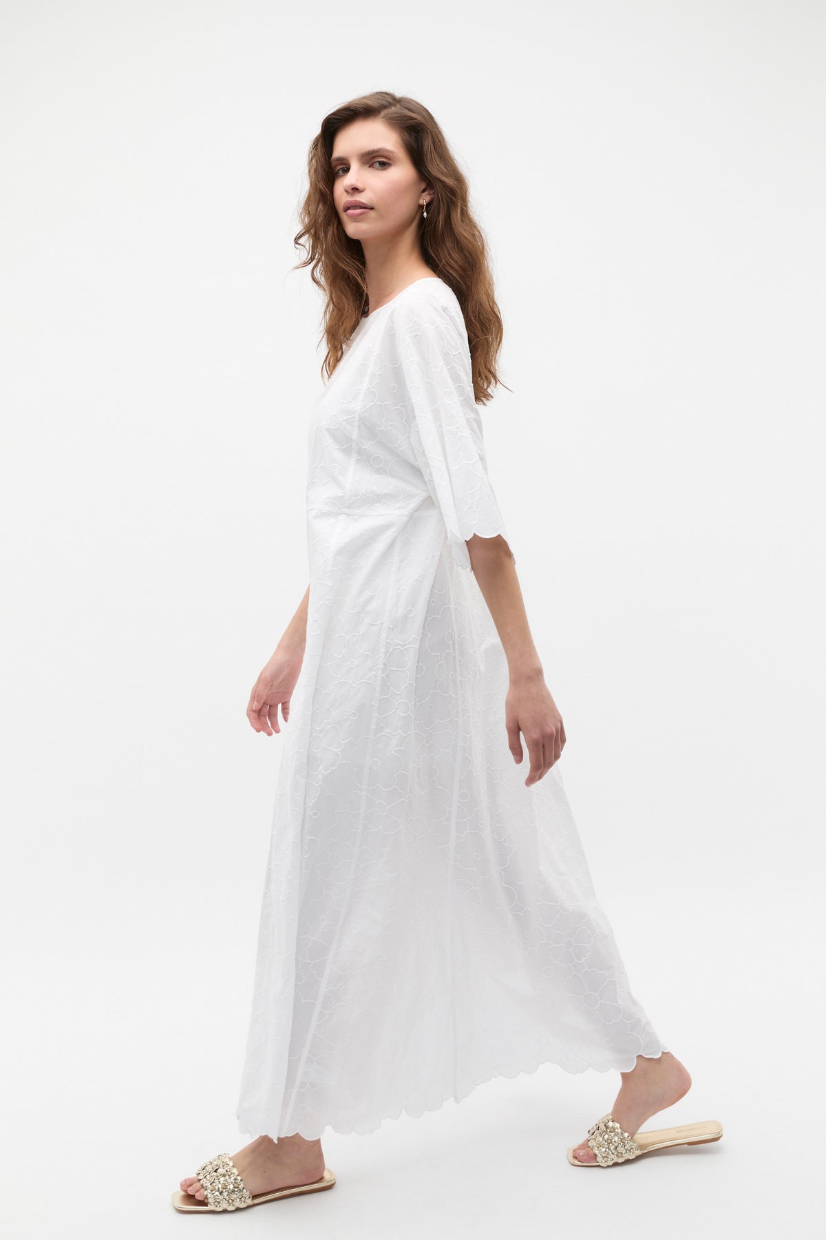 Floral Embroidered Kaftan Maxi