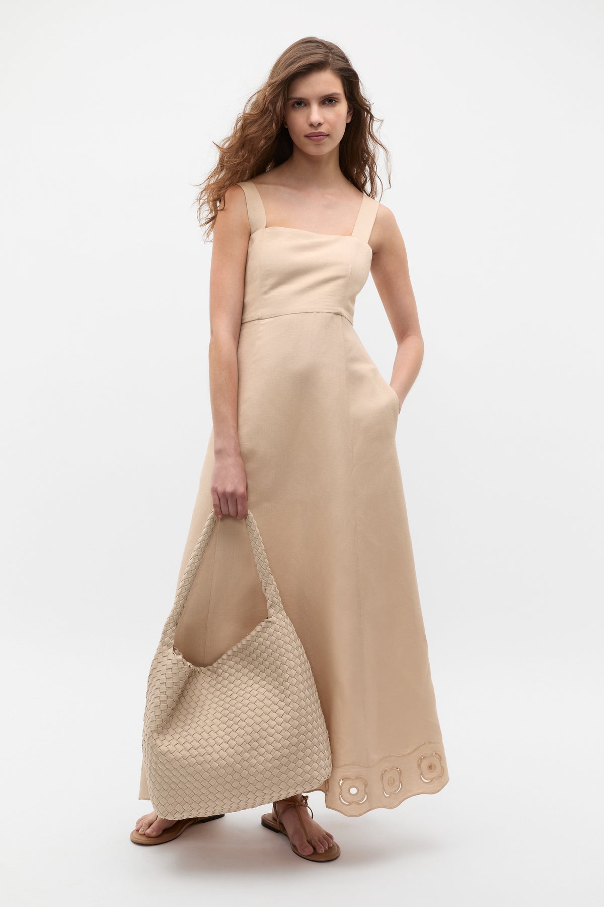 Retro Embroidered Midi Dress