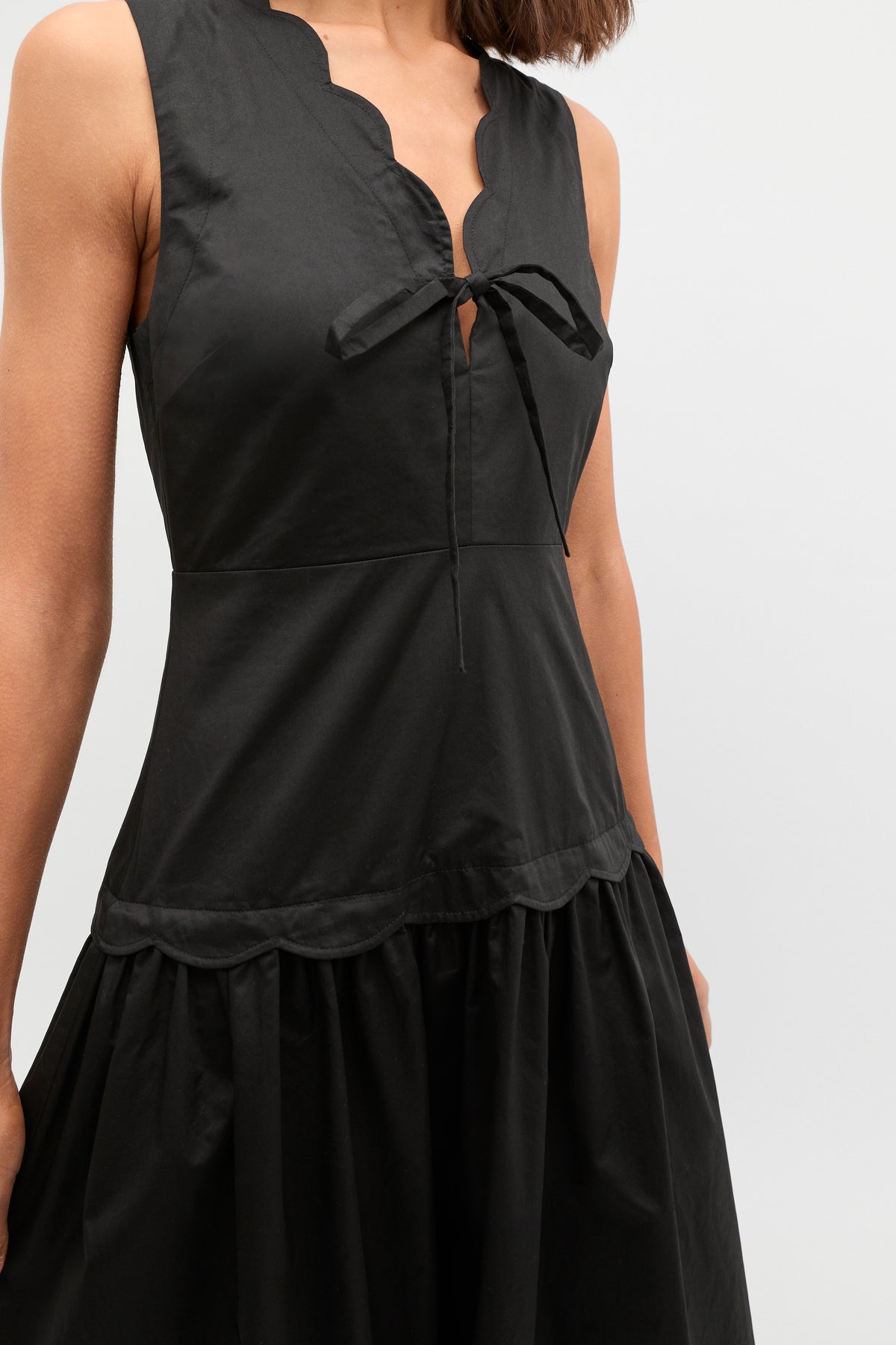 Poplin Scallop Dress
