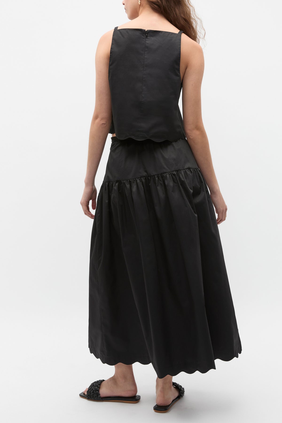 Poplin Scallop Skirt