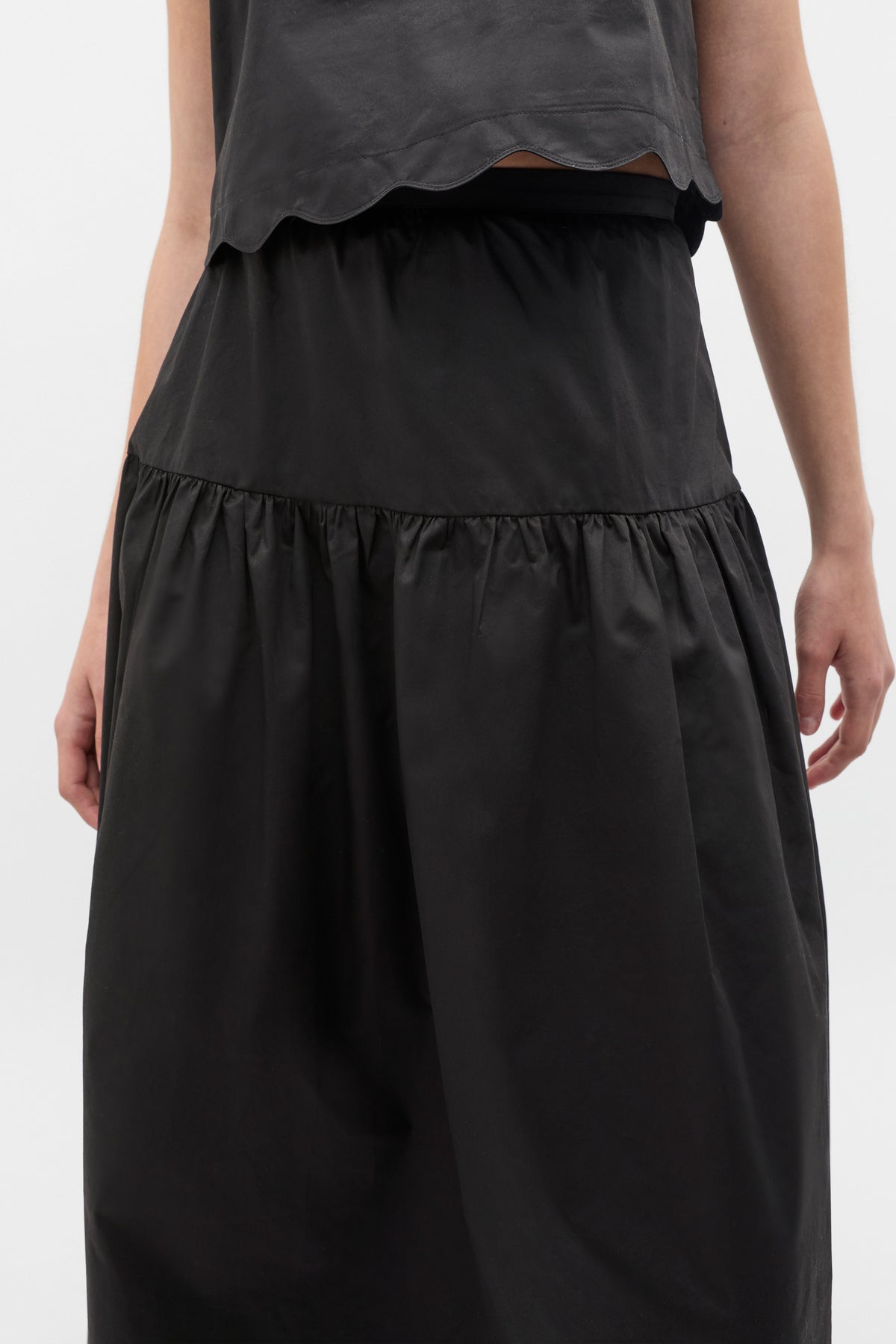 Poplin Scallop Skirt