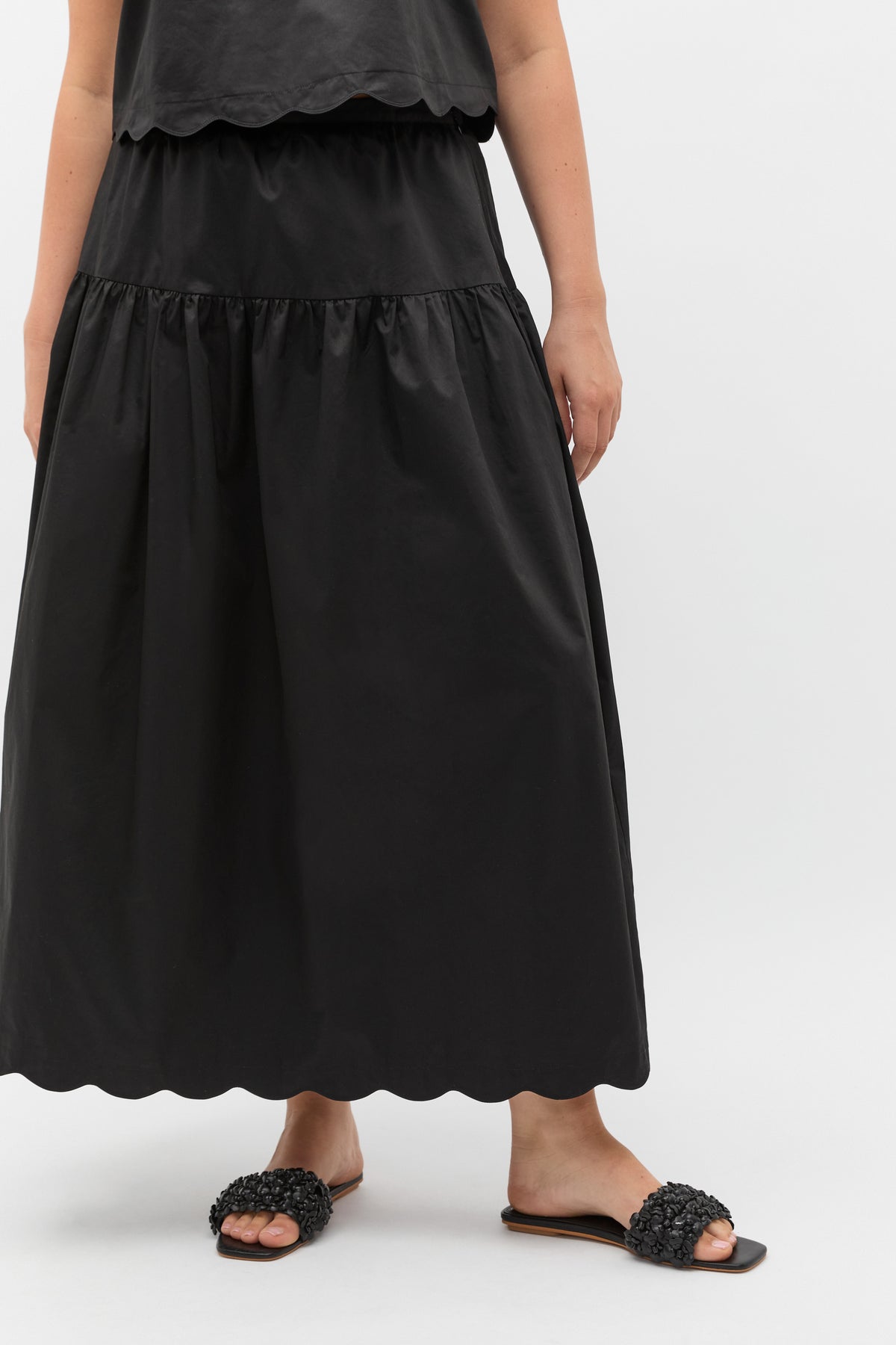 Poplin Scallop Skirt