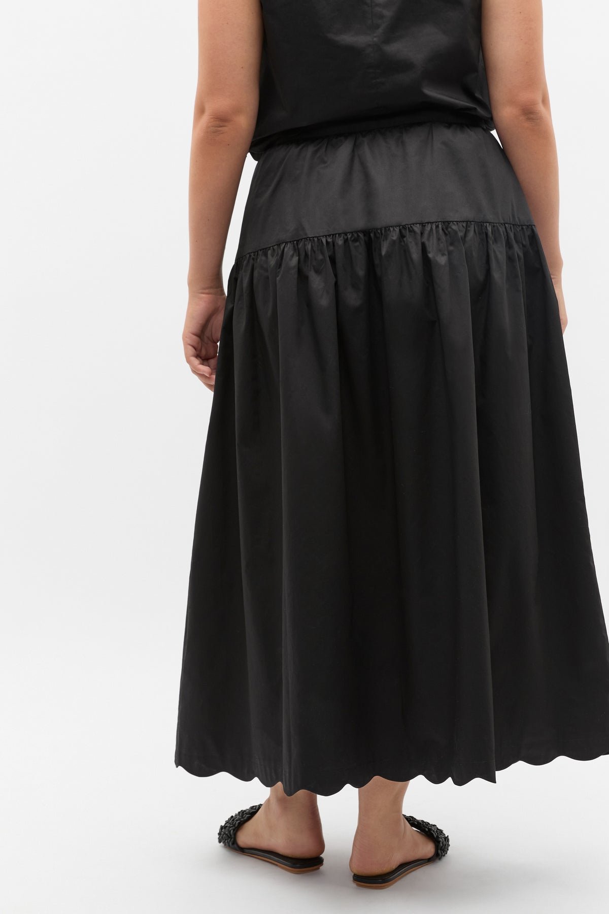 Poplin Scallop Skirt