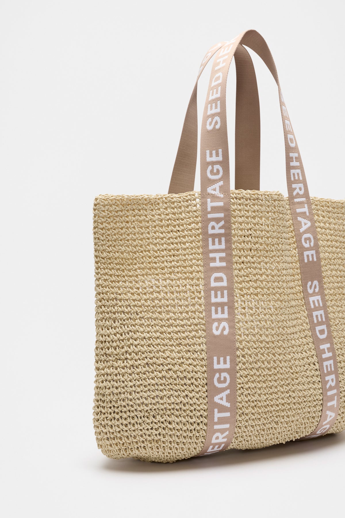 Logo Woven Basket Bag