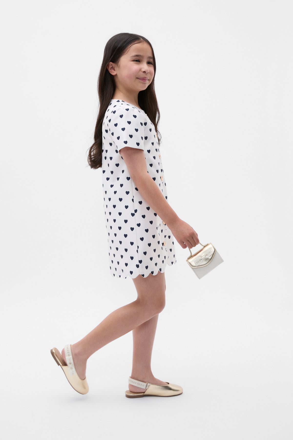 Scallop Satin Dress