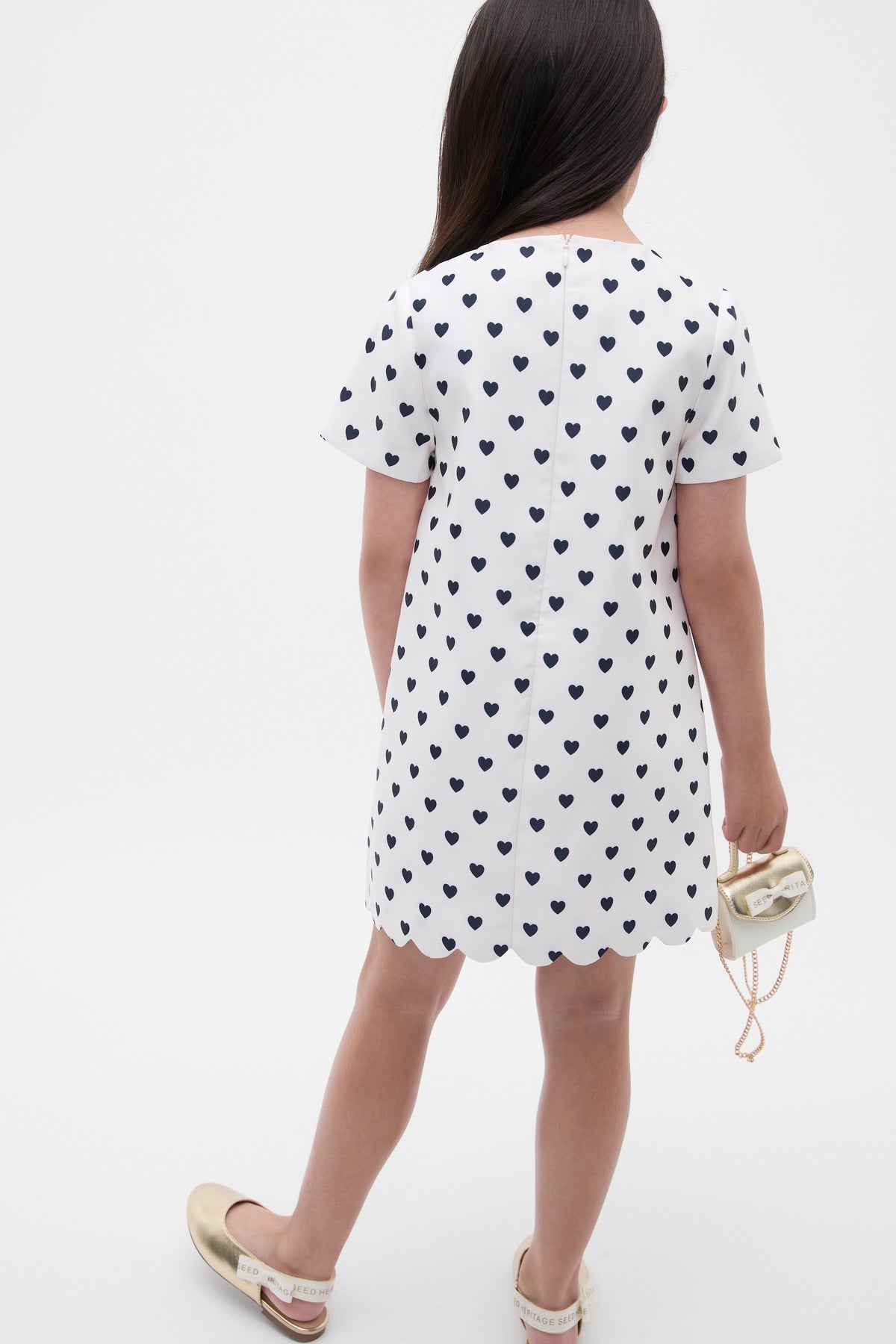 Scallop Satin Dress