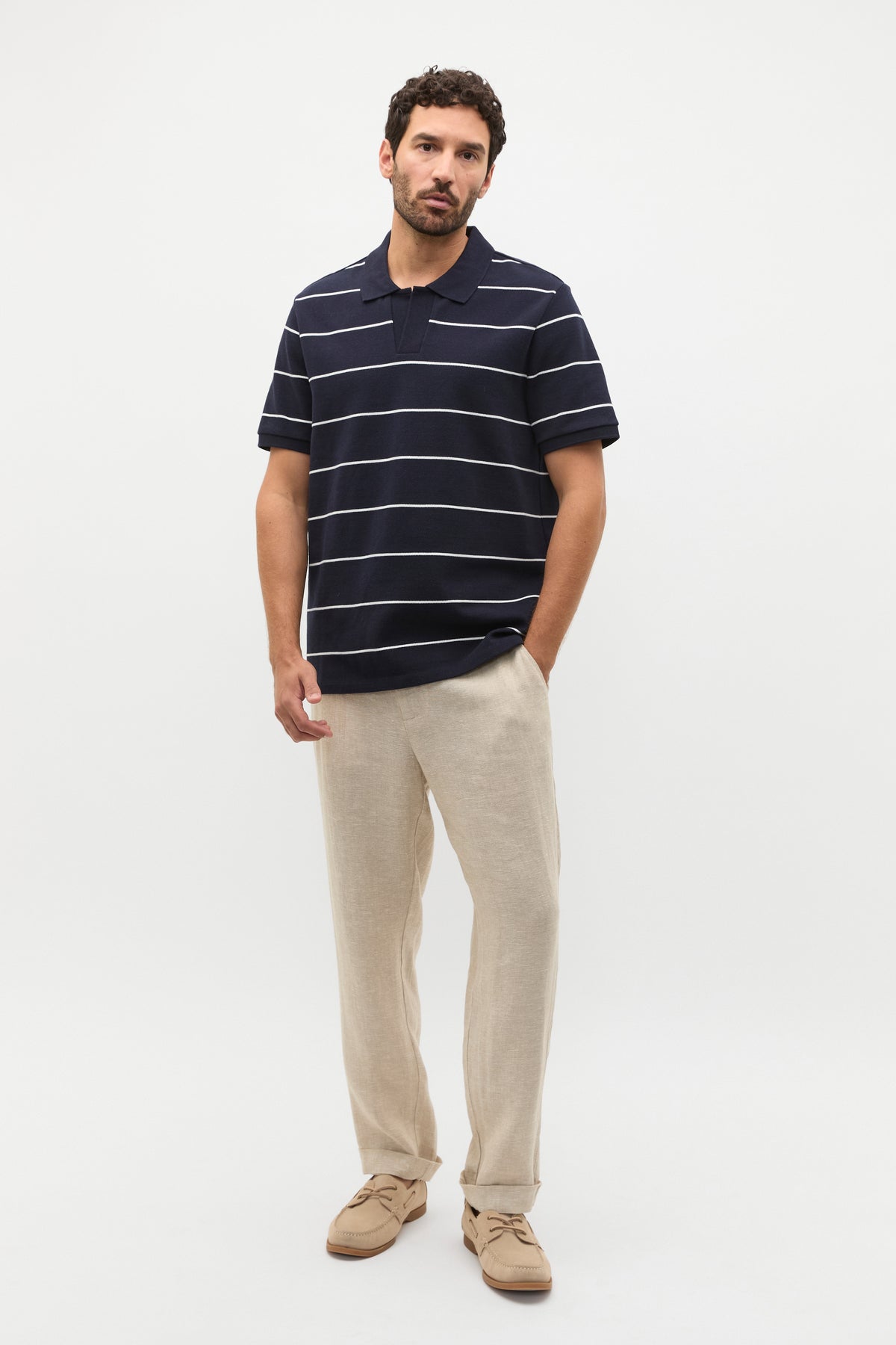 Stripe Pique Polo