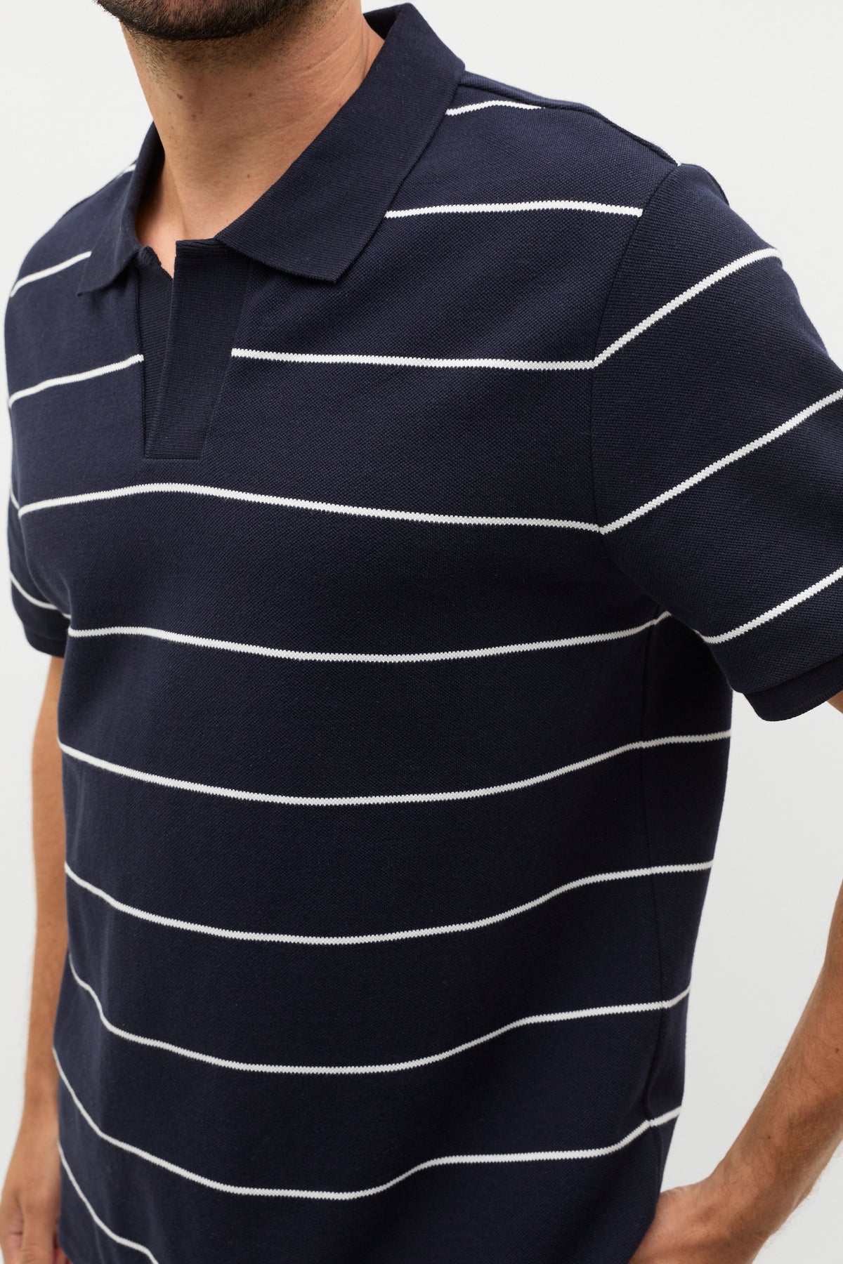 Stripe Pique Polo