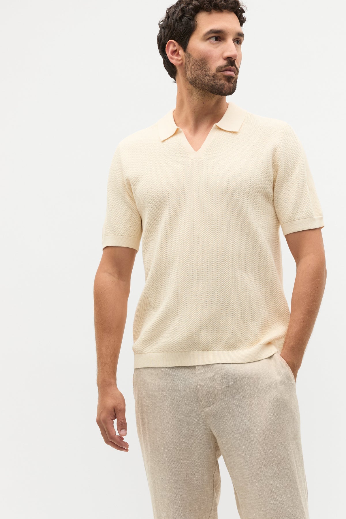 Textured Knit Polo