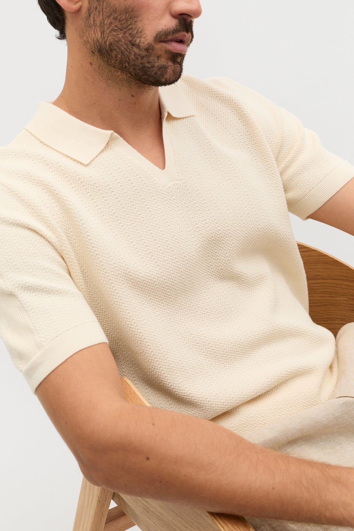 Textured Knit Polo