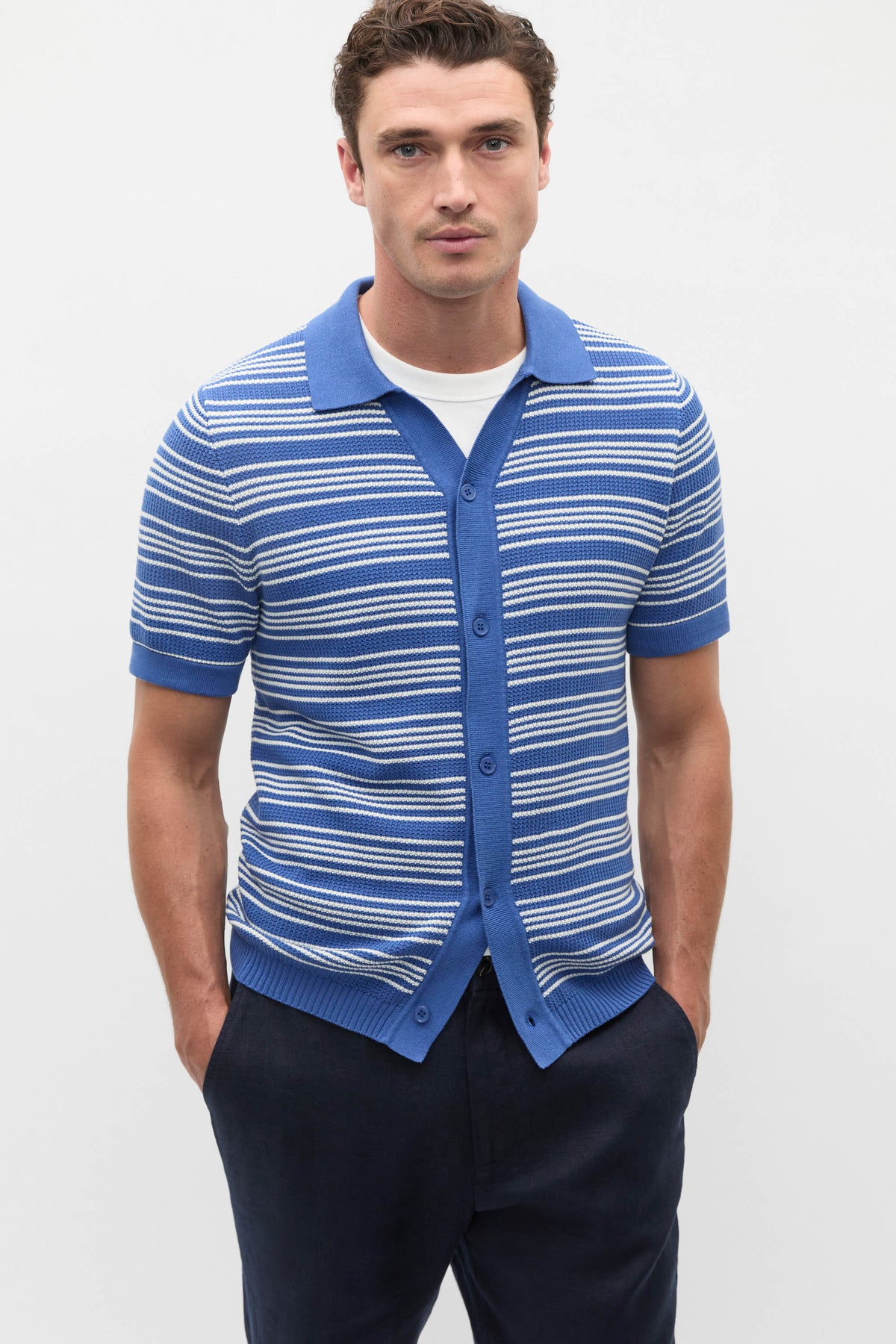 Jacquard Stripe Knit Shirt